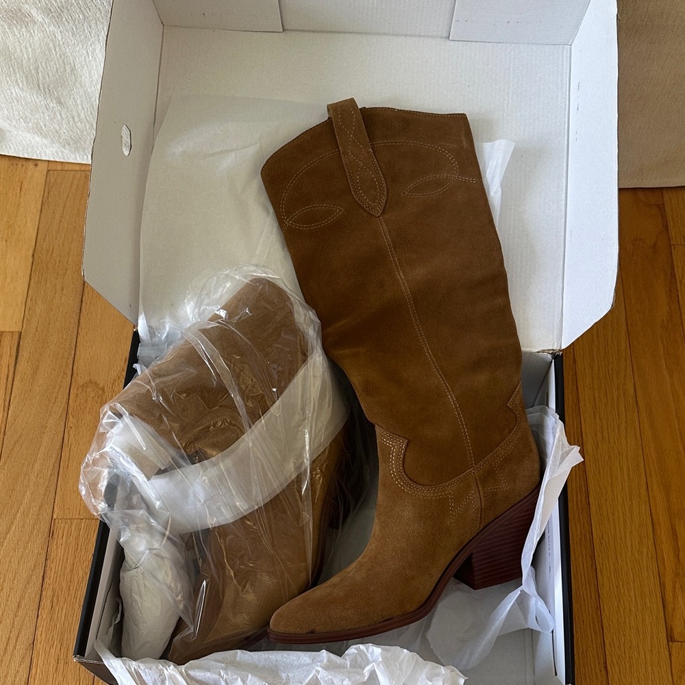 Nine West Tan Suede Heeled Boots